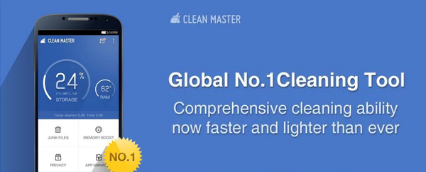 Clean junk files with ease - Clean Master Free Android App 